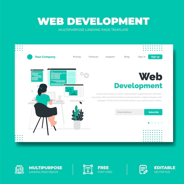 Web development concept landing page