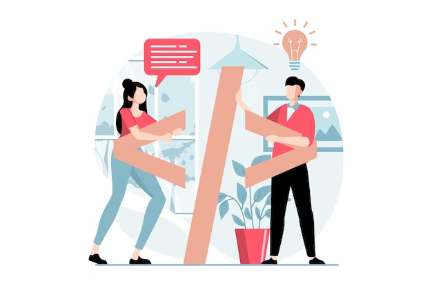 web development concept with people scene in flat design man and woman developing program code use scripts on site optimize and customize vector illustration with character situation for web