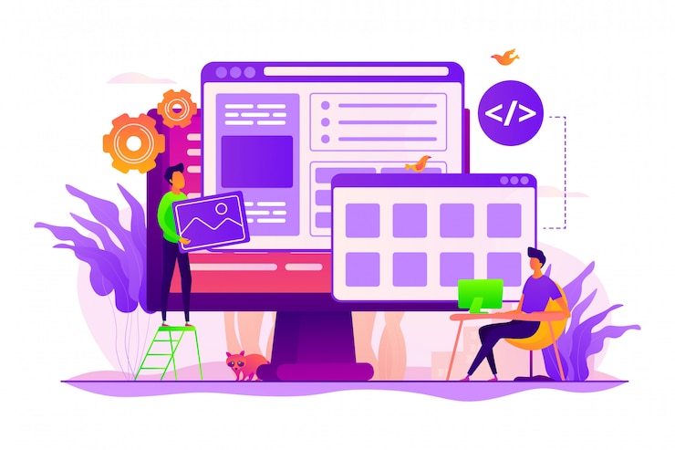 Vector web development concept.
