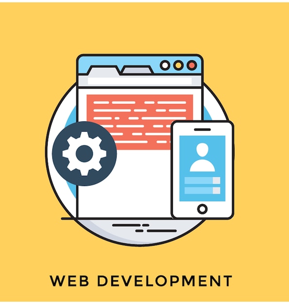 web development flat vector icon