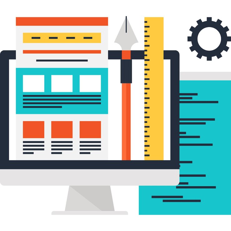 Vector web development flat web icon concept