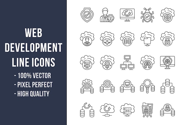 Vector web development line icona