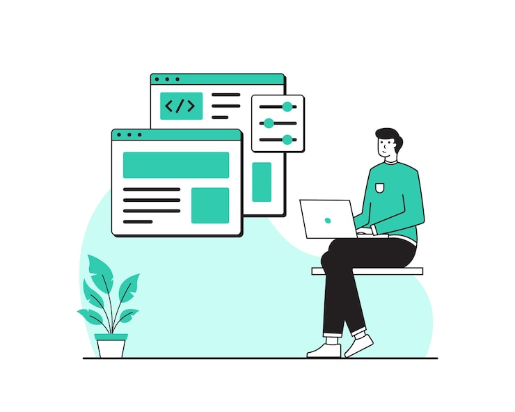 Vector web開発プログラミングイラスト