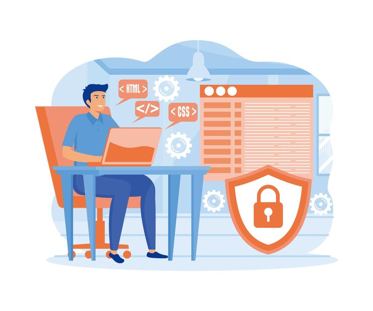 Vector web development programming languages css html it ui developing website coding flat vector modern illustration