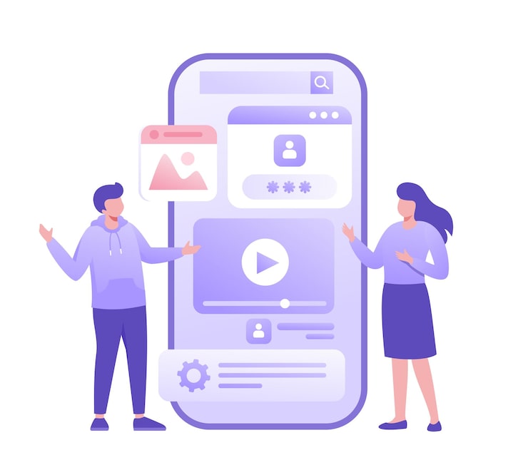 Vector 웹 개발 프로그래밍 언어: css, html, ui 프로그래머, 만화 캐릭터 개발, 웹 사이트 코딩, 평면 터 일러스트레이션, 웹 사이트 배너