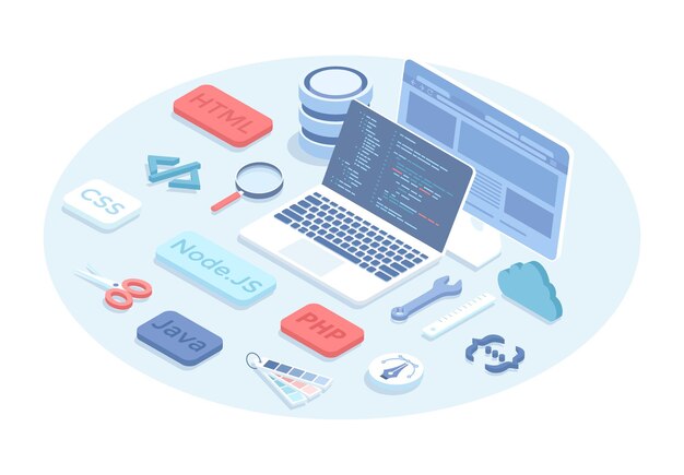 웹 개발 및 프로그래밍 프로그래머 엔지니어링 및 크리에이티용 코딩 프로그래밍 언어