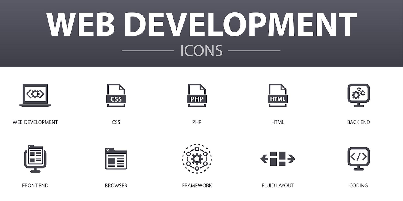 Premium Vector | Web development simple concept icons set. Contains ...