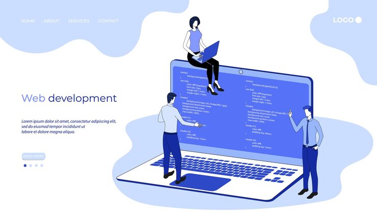 Vector web developmentcoding and programming of the website and applicationssoftware and responsive design