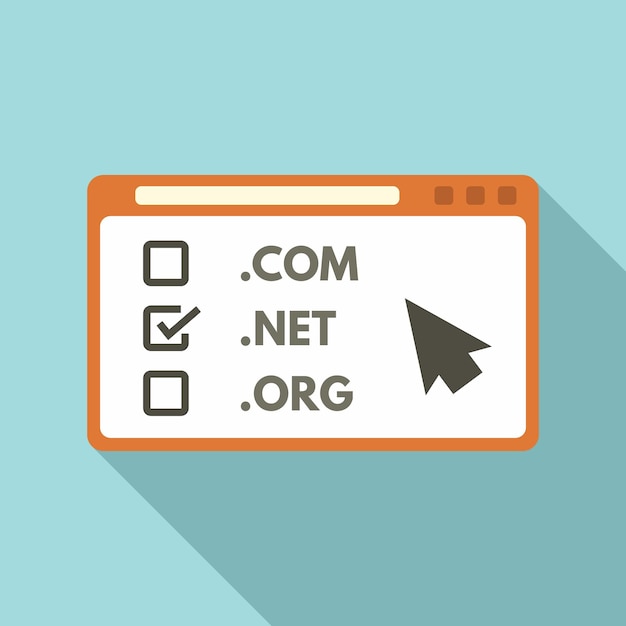 Vector web domain icon, flat style