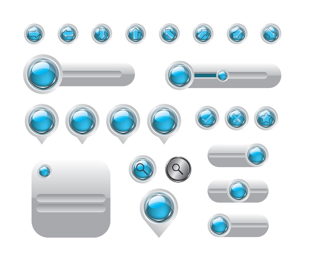 Vector web elements set buttons