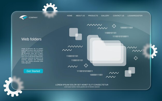 Web folders vector concept illustration