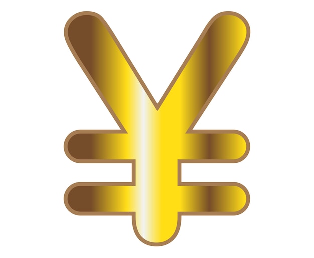 Web gold vector yen currency logo