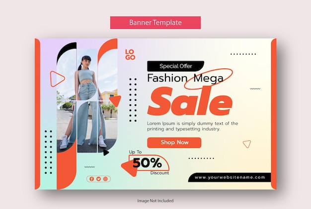 Web or horizontal for fashion mega sale.