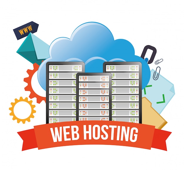 Vettore progettazione di hosting web