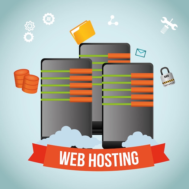 Vettore progettazione di hosting web