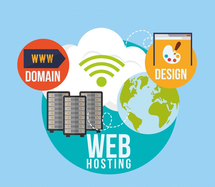 Vector web hosting design 