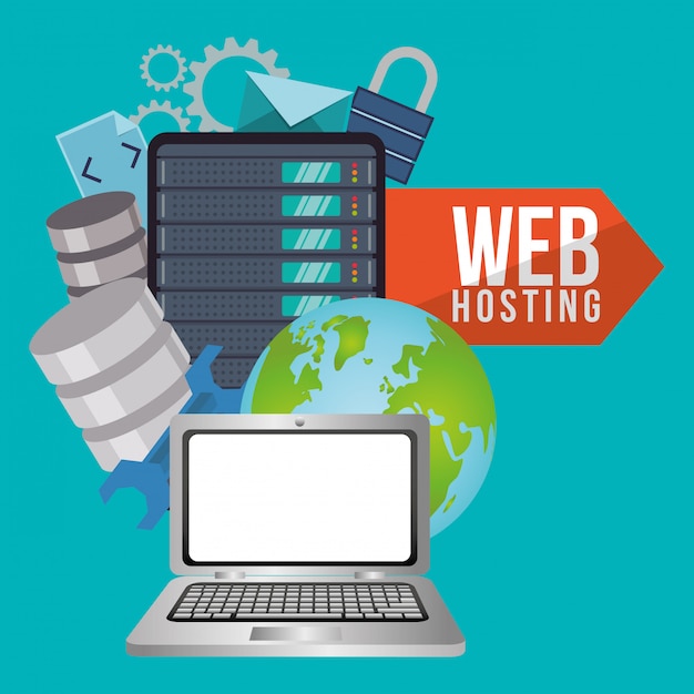 Vettore progettazione di hosting web