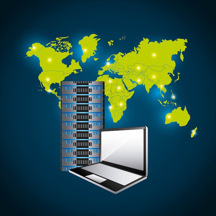 Vector web hosting icon. data center design. vector graphic