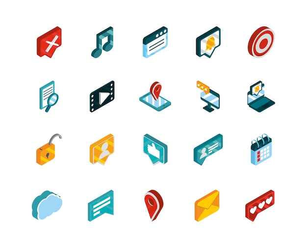 Vector web hosting icon pack