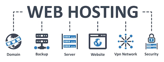 Web hosting infographic template design with icons vector illustration seo concept