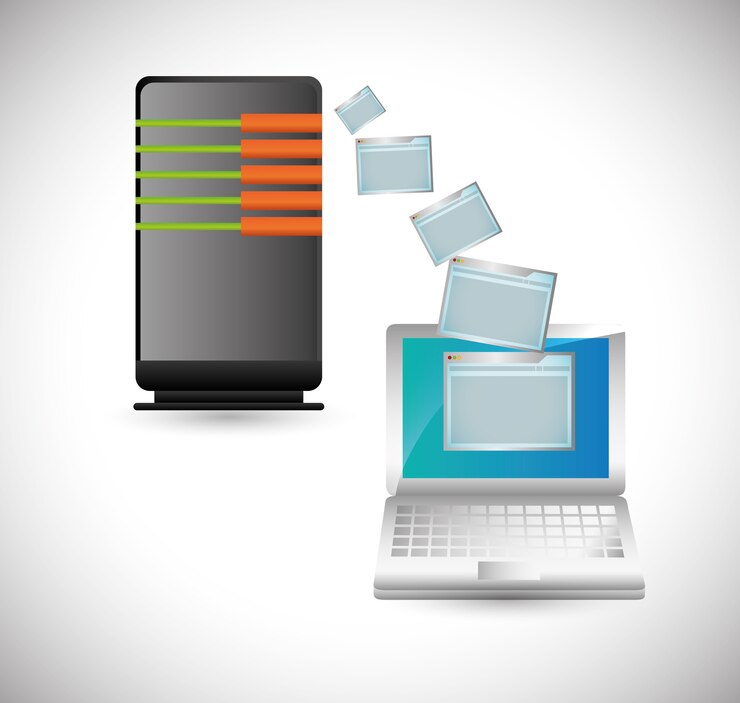 वेक्टर web hosting laptop design