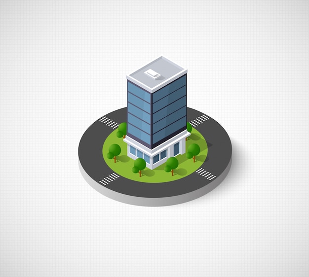 Web icon Isometric 3D city infrastructure, urban