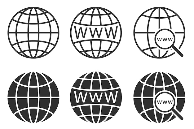 Икона веб-сайта Икона браузера Икона Интернета Икона глобуса Икона Земли Икона сайта Икона сайта