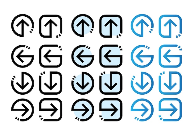 Vector web icons arrow most useful web and mobile icons for interfaces vector design elements set