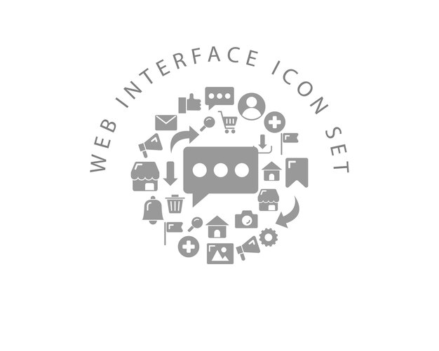 Webインターフェイスのアイコンセットのデザイン