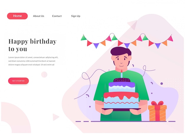 web landing page birthday party