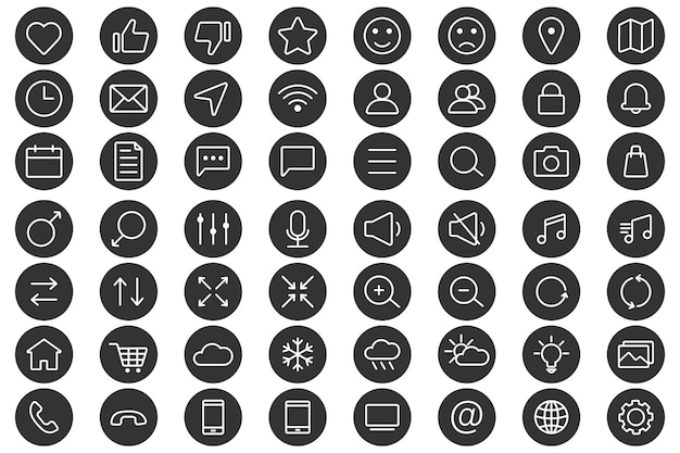 Web linear icons Set of universal icons for web and mobile