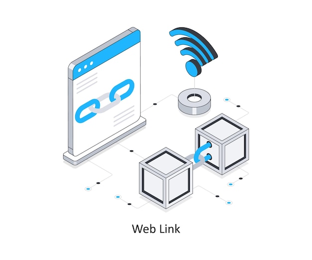 Web link isometric stock illustration EPS File stock illustration