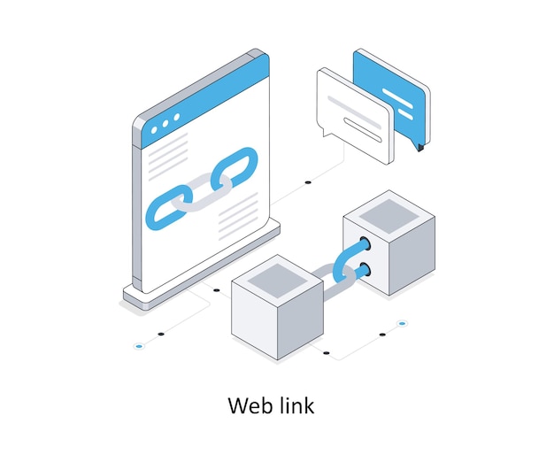 Web link isometric stock illustration EPS File stock illustration