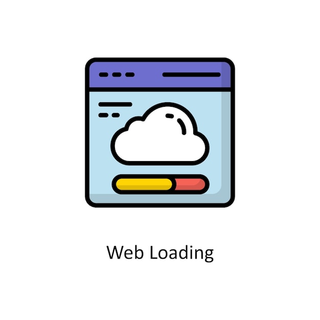 Web Loading Vector Filled Outline Icon Design illustration