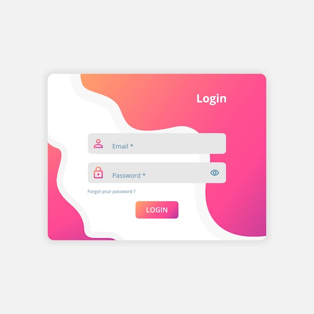 Web login ui ontwerpsjabloon vector