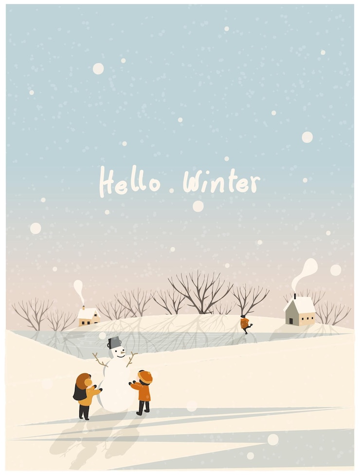 Vector 冬の村の web 最小限のベクトル イラストメリー クリスマス