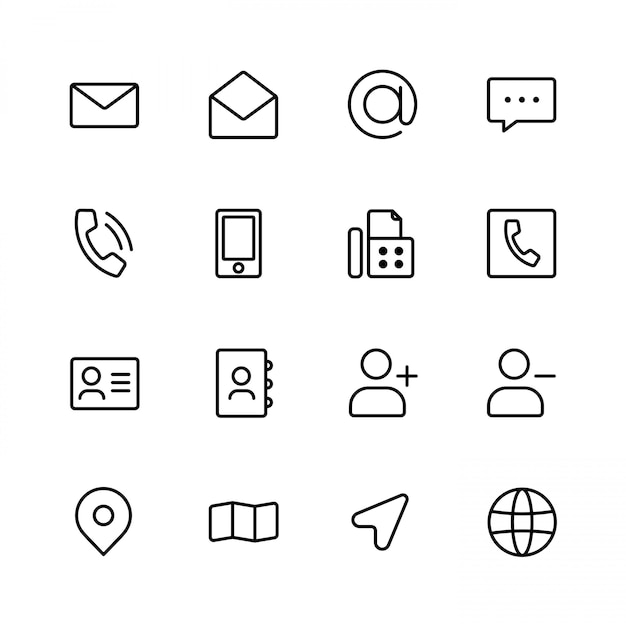 Vector web mobile contacts icons