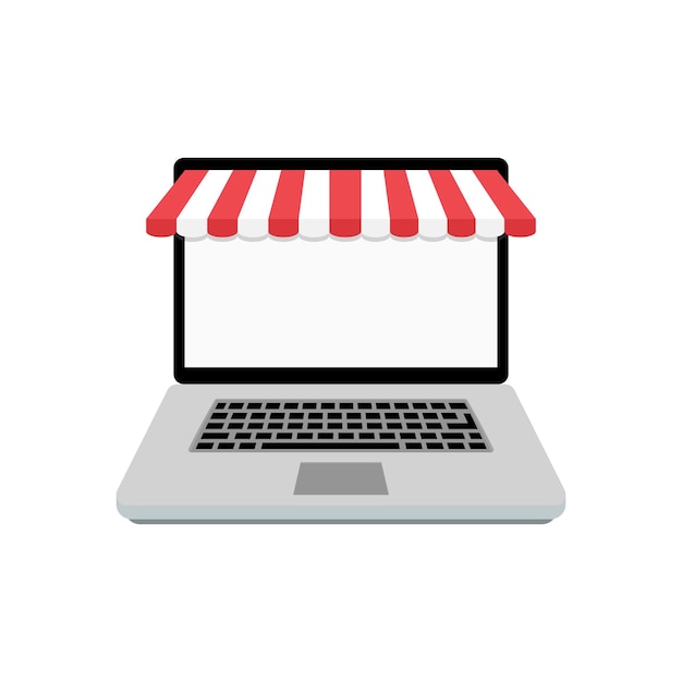 Web online store Laptop with awning