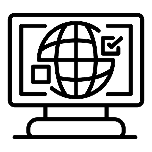 Web オンライン調査アイコン白い背景に分離された Web デザインの概要 Web オンライン調査ベクトル アイコン