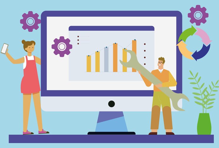 Vector web optimization concept illustration stylish and beautiful