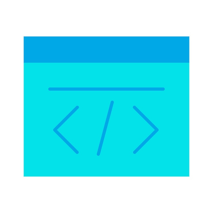 Vector web page code developer blue icon vector illustration