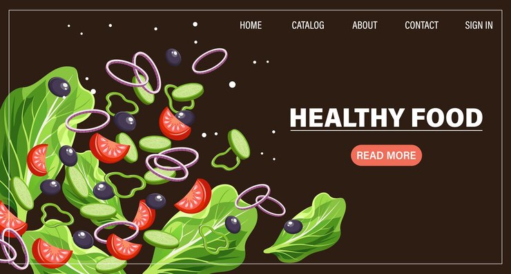 Шаблон дизайна веб-страницы для свежих овощей, натуральных продуктов, органических продуктов питания, доставки продуктов питания в Интернете