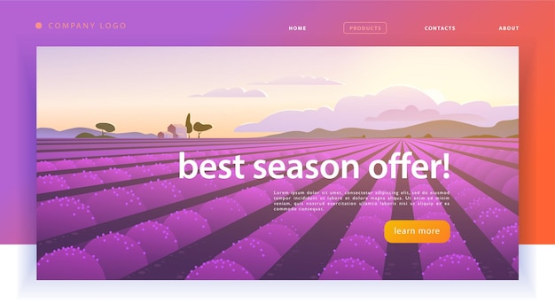 Vector web page design template landing page interface landscape vector illustration