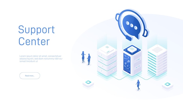 Modelli di progettazione di pagine web per il supporto del call center 247 cliente isometrico aperto 24 ore su 24