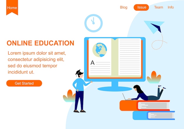 Vector web page design templates for education