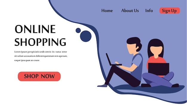 Web page design templates for online shopping and digital marketing. Modern vector illustration concepts for website and mobile website development