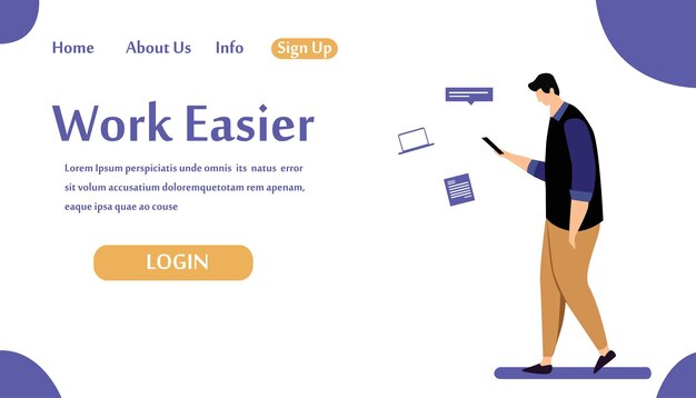 Web page design templates for work easier. modern vector illustration concepts for website and mobile website development