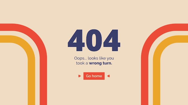 웹 페이지 오류 404 사용자 인터페이스 템플릿 미니멀리스트 레트로