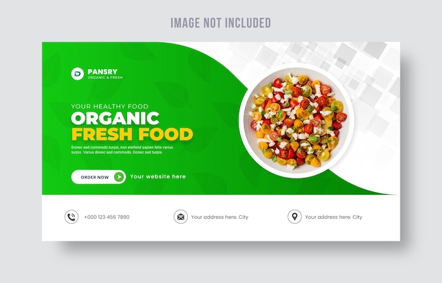 A web page for a food product called organic fresh food.