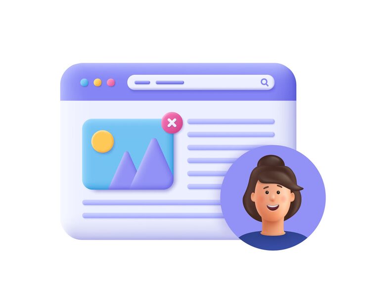 Vector 웹 페이지 인터페이스 디자인 웹 사용자 창 프레임 검색 웹 디자인 및 웹 개발 개념 3d 벡터 아이콘 만화 최소한의 스타일